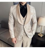 Traje De Tres Piezas Para Hombre Estilo Británico Primavera 2025 Traje De Negocios Casual Chaqueta Pantalón Alta Densidad Jacquard Vestido De Boda - details 21