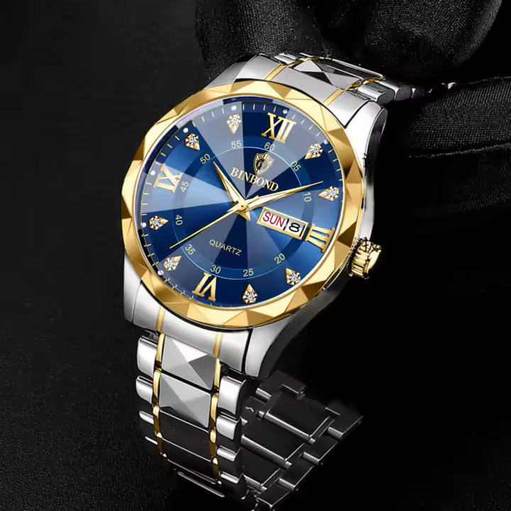 Reloj De Negocios Para Hombre Resistente Al Agua 30M Con Calendario Y Fecha Reloj De Cuarzo De Acero Inoxidable Con Zafiro Regalo - 1