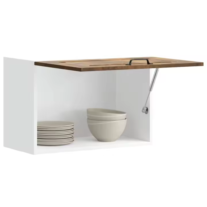 vidaXL Armario de pared para cocina Kalmar madera de ingeniería negra en color Negro/Gris hormigón/Gris sonoma y más | almacenamiento funcional diseño moderno para baño dormitorio sala - 1