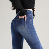 Jeans Térmicos Para Mujer Invierno Nieve Cálido Grueso Vaqueros Delgados Con Felpa Estilo Retro Azul Pantalones Largos Casual - details 22