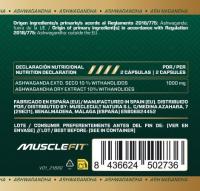 Ashwagandha 500 mg – 100 V-Cápsulas - MUSCLEFIT - Equilibrio natural para cuerpo y mente - details 1