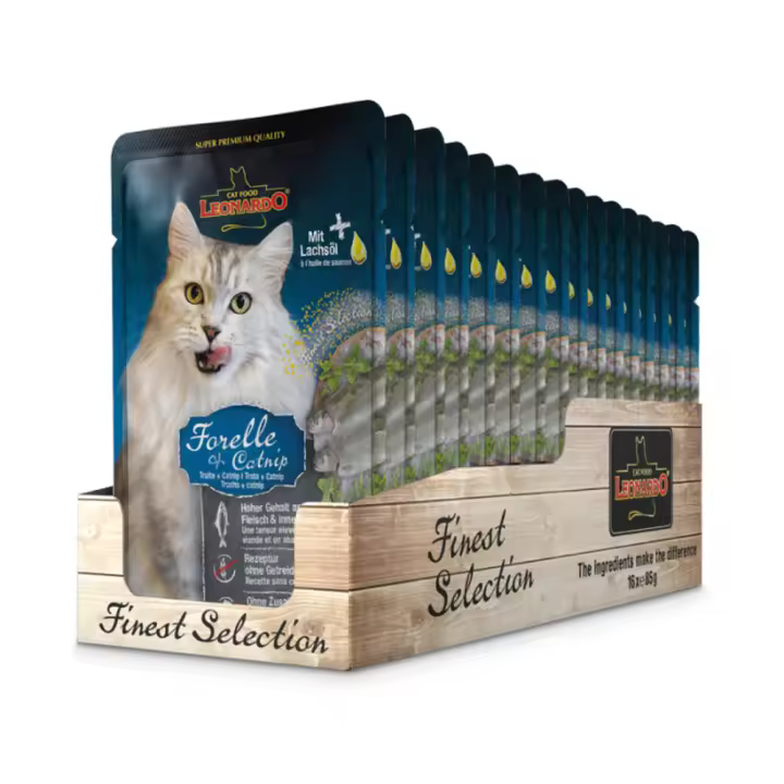 Leonardo Menú Finest Selection Trucha y Menta - 16 Sobres de 85gr - 1
