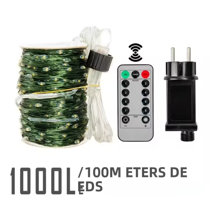 Luces De Cadena De Navidad 1000/500 LED Impermeables Con Control Remoto Para Decoración De Exterior Árbol Fiesta Matrimonio - 1