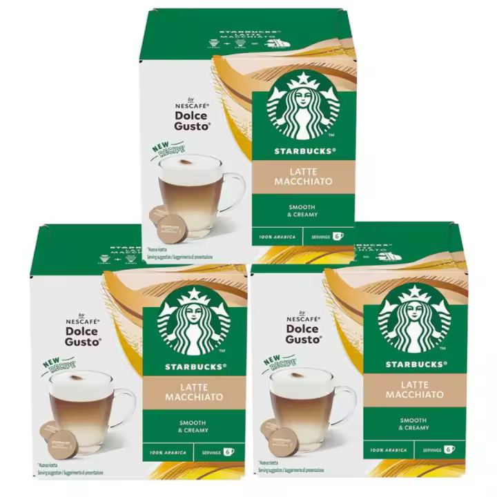Nestlé 3 Cajas de Latte Macchiato Starbucks 6 + 6 Cápsulas Dolce Gusto - 1