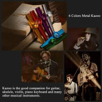 Kazoo De Metal Instrumento Musical Flauta Con Diáfragma Y Boca Para Guitarra Buen Compañero Cultural Y Artístico - details 13