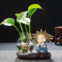 Vaso De Vidrio Transparente Para Plantas Terrarium Decoración De Escritorio Radish Verde Hidroponía Creativa Vaso Personalizado - details 2