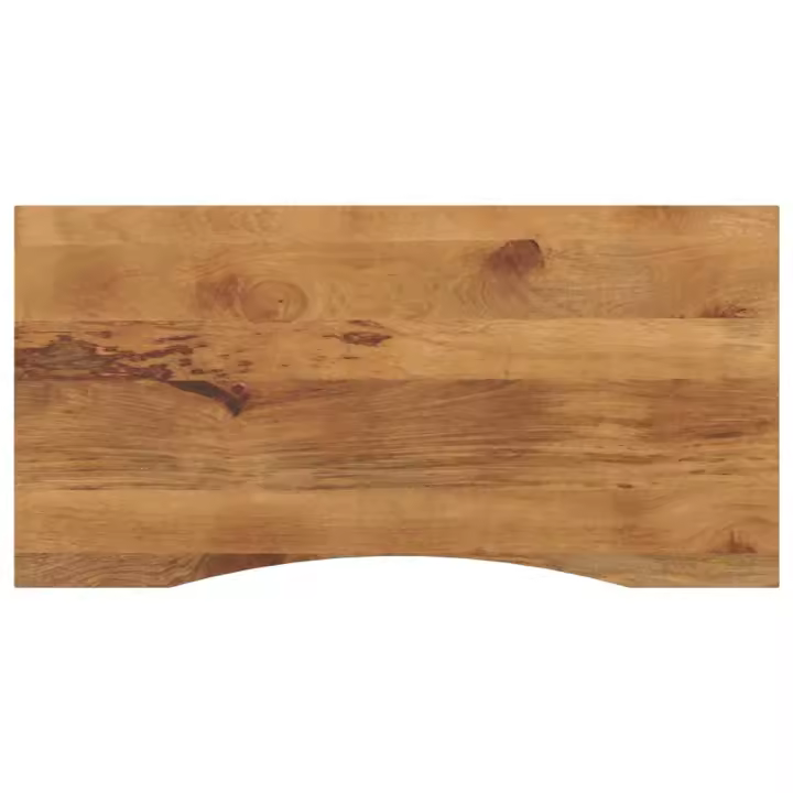 vidaXL Tablero escritorio con curva madera mango rugosa 120x50x2,5 cm - 1