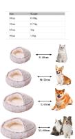 Cama Redonda De Peluche Suave Para Gatos Y Perros Cama De Algodón Tamaño 40x40x25cm 2 En 1 Saco De Dormir Y Nido Para Pequeños Perros Y Gatos - details 1