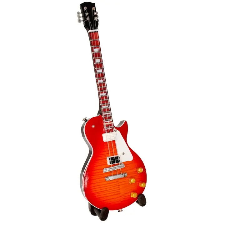 ROCKSTAR MUSIC - Miniatura Guitarra Electrica Gibson Jimmy Page Led Zeppelin BMG019 Madera Hecha a Mano 15,5cm - 1