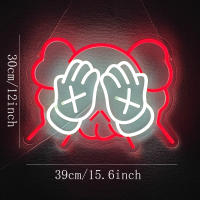 Luz De Neón Arte De Graffiti Oso Rojo LED Para Decoración De Oficina Sala De Estar Dormitorio Estante De Libros Armario De TV Mesita De Noche Regalos - details 2