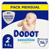 Caja de 116 uds. Talla 2 Pañales Dodot Sensitive ( 4 a 8 kg )【ROUA】 - details 0