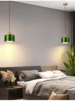 Lámpara Colgante De Vidrio Con Estampado Verde E27 Para Restaurante Cocina Comedor Café Lámpara Colgante Para Dormitorio Con Cepillo De Acero - details 23