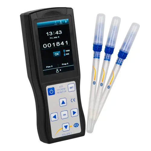 PCE Instruments Medidor de higiene ATP / Comprobación de higiene en pocos segundos / Comprobación sencilla / Interfaz USB y Bluetooth / Autocalibración cada vez que se pone en marcha PCE-ATP 1 - 1