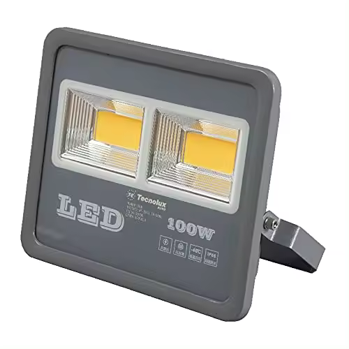 100W FLOODLIGHT LED FOCO PROYECTOR LED PARA EXTERIOR ILUMINACIÓN DECORACIÓN 3000K LUZ LUZ CALIDA IP66 GRIS - 1