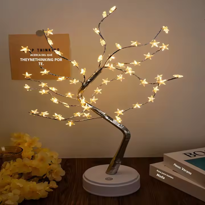 Luz De Noche LED Árbol De Navidad Mini Guirnalda De Cobre Para Decoración De Habitación Infantil Y Dormitorio Lámpara De Aire Festivo Iluminación De Vacaciones - 1
