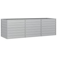 vidaXL Arriate de acero galvanizado plateado Dimensiones 160 x 80 x 45 cm,  240 x 80 x 77 cm,  240 x 40 x 77 cm y mas - details 0