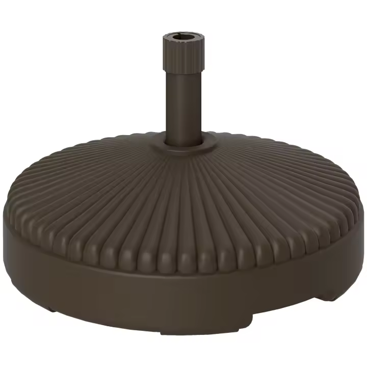 Outsunny Base para Sombrilla Redonda Soporte para Parasol Pie para Sombrilla Rellenable con Agua 23L o Arena 28kg para Jardín Terraza Marrón - 1