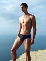 Bikini De Baño Para Hombres Sexy Slip Briefs De Baño De Cintura Baja Color Negro Shorts Malla Cordón Surf Beachwear - details 6