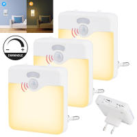 Lámpara LED De Sensor De Movimiento Para Habitación De Niños Con Sensor De Atardecer Hasta Medianoche Luz Nocturna Dimmable Sin Cable Eficiente Energéticamente Con Enchufe UK EU Para Pasillo - details 2
