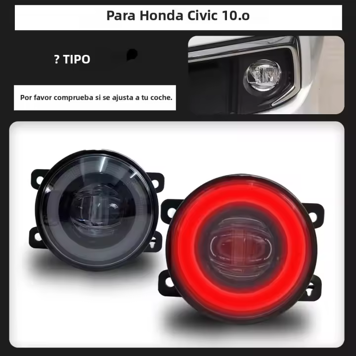 Luces De Nebulosa Dinámicas Con LED Para Honda Civic Faros Antiniebla Angel Eye Lámparas Del Bumper Frontal Piezas De Coche - 1