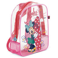 Mochila de Playa Minnie Mouse 31cm, Bolsa Playa Transparente con Rejilla Minnie Mouse Disney, Mochila Infantil para Niñas, Regalo Cumpleaños, Piscina, Camping, Campamento, Vacaciones, Color Rosa - details 0