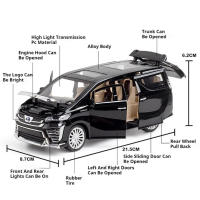 Miniatura De Coche Diecast Vellfire MPV Escala 1:24 Con Ruedas De Goma Puertas Abiertas Función Retroceso Luz Y Sonido Regalo Para Niños - details 2
