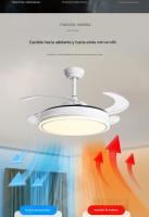 Ventilador de techo BIT con luz LED blanca de 36 W, 3 configuraciones de luz, con control remoto - Motor de CC silencioso de alta eficiencia, pantalla de 3 luces, aspas plegables retráctiles, 6 velocidades, control remoto, temporizador - details 2