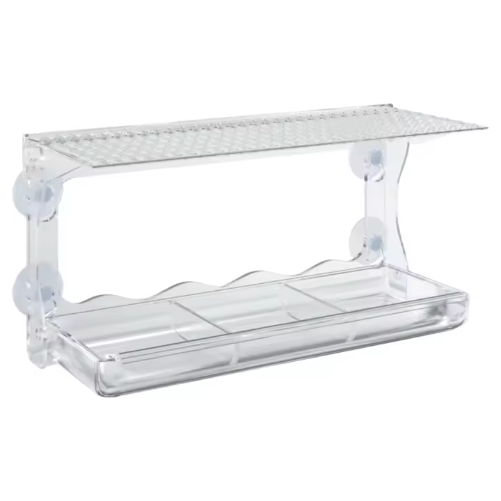 vidaXL Comedero de pájaros para ventanas (2 unidades) acrílico 30x12x15 cm - 1