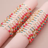 Pulsera De Moda Bohemia Con Diseño De Amor Y Perlas Simuladas Para Mujer Pulsera Elegante Con Cuentas De Imitación De Perlas Y Hierro Hematita De 26 Letras - details 0