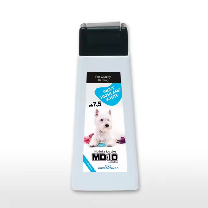 Champú para Westy - Champú para perros Hidratante y Dermoprotector Vitamina D-Pantenol - Resalta Blanco Natural - Textura Ideal West Highland Terrier - Fabricado en España - MD-10 COLLECTION - 1