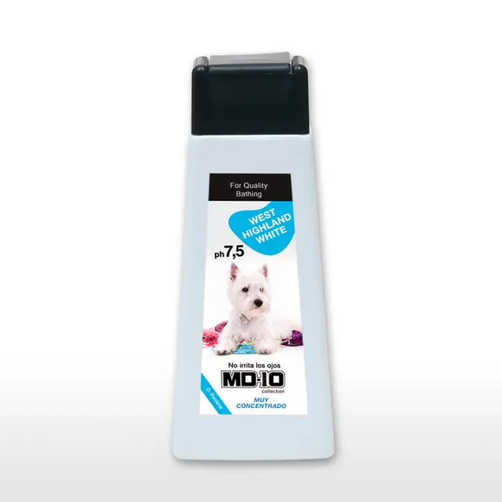 Champú para Westy - Champú para perros Hidratante y Dermoprotector Vitamina D-Pantenol - Resalta Blanco Natural - Textura Ideal West Highland Terrier - Fabricado en España - MD-10 COLLECTION - 1