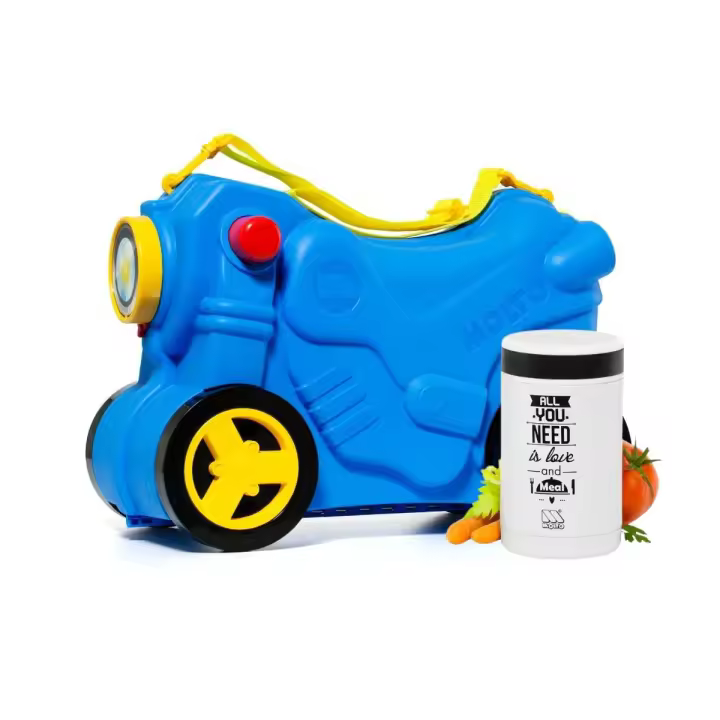MOLTO Maleta infantil Molto Smiler Moto maleta Azul + Termo para comida - 1