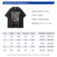 Camiseta Guido Mista Oversize Vintage Manga Harajuku Retro DIO Kujo Jotaro JoJo Sex Pistols Para Hombres Camisetas De Algodón Con Estampado De Anime Para La Vida Diaria - details 1