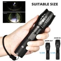 Linterna LED De Alta Potencia Para Camping 5 Modos De Iluminación Aleación De Aluminio Zoomable Impermeable Uso De 3 Pilas AAA - details 1