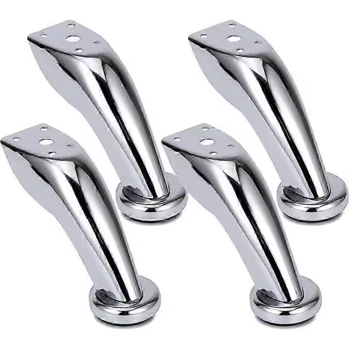 Patas de muebles de 4 piezas, patas de sofá de acero inoxidable grueso, patas de cromo, patas de sofá de cama de gabinete de muebles, para sofás, sillas, taburetes, gabinetes - 1