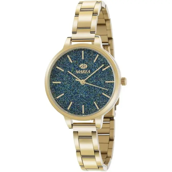 Marea B41239/13 Reloj para Mujer con Correa Dorado y Pantalla en Verde - 1