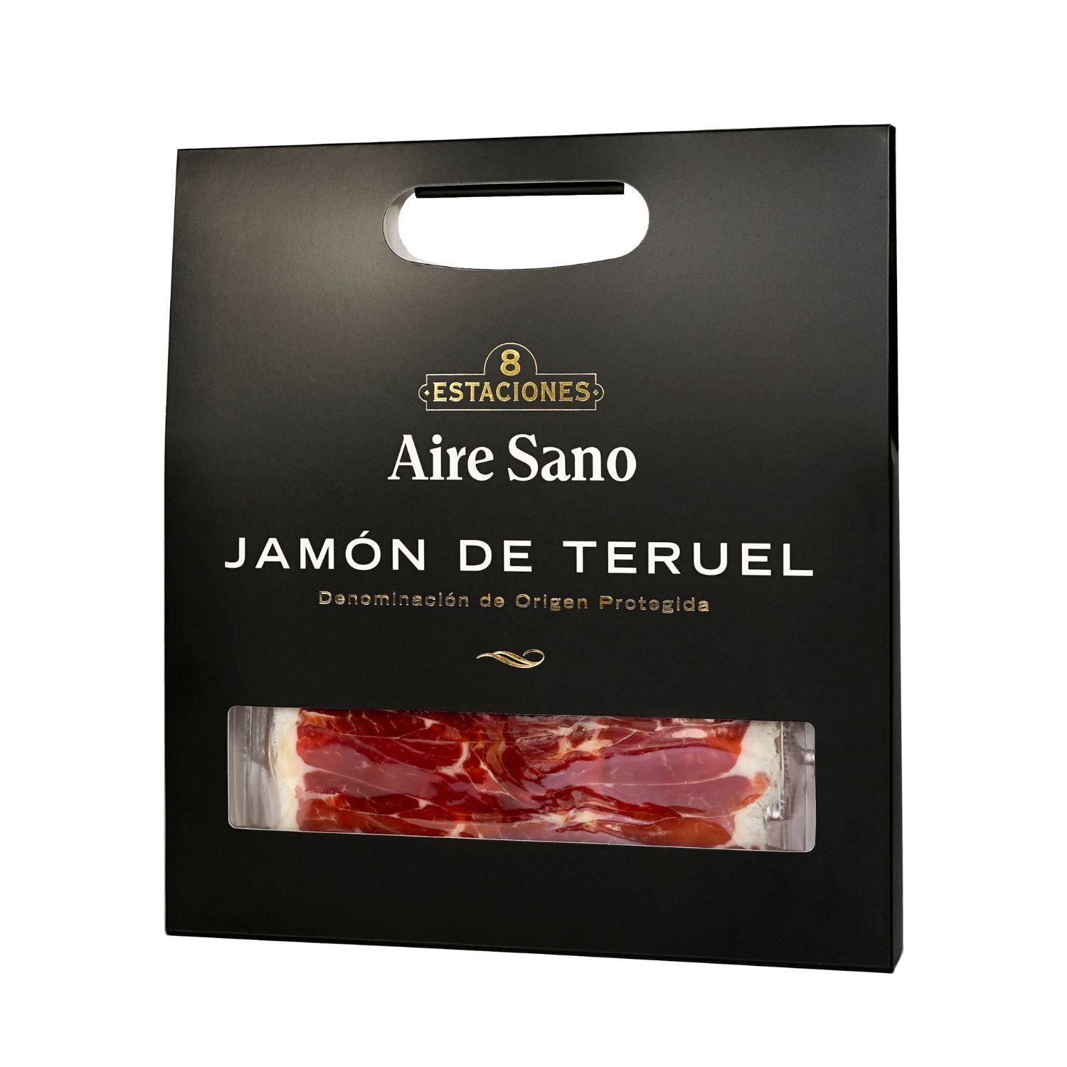 Aire Sano - Jamón DOP Teruel Gran Premier Maletín loncheado - 6 sobres de 100g - Curación 18 meses - 8 estaciones | POTE36