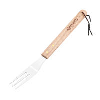 DESEOS Tenedor de Barbacoa Profesional con Mango de Madera – 36.5 cm de Longitud Total y  3.5 cm de Ancho – Ideal para Asados, BBQ y Cocina al Aire Libre - details 1