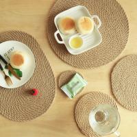 Mantelos Redondos Tejidos a Mano Para Café Y Té Tapete De Madera Decorativa Para Comedor Estilo Prarie Chic Material Lino - details 2