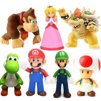 Figura De Acción PVC Super Mario Bros Juguetes De Decoración Para Niños Con Yoshi Princess Peach Toad Luigi Mario Luigi - details 0