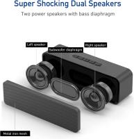 Portable Wireless Speaker, Wireless 5.0 Mini Speaker with 3D Stereo Hi-Fi Bass, Built-in 1500 mAh Battery, Support TF Card and AUX (Black) - details 0