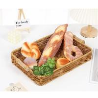 Bandeja De Alimentos De Plástico Tejida a Mano En Rattan Para Frutas Verduras Pasteles Forma Redonda Cesta De Almacenamiento Con Mango - details 18