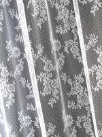 Cortina De Encaje Elegante Y Romántica En Blanco Con Rodillo Europeo Para Dormitorio Y Ventana Del Salón 100% Poliéster Translúcida - details 6