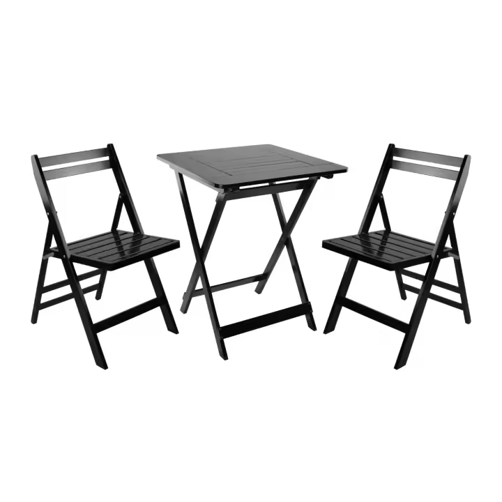 Conjunto de Terraza Plegable Mesa Cuadrada y 2 Sillas Biano Madera de Bambú 7house - 1