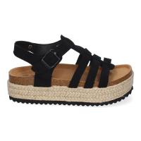PuntoSalao Sandalias planas en yute tiras en pala para mujer negro M-260 - details 1