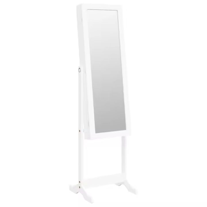 vidaXL Espejo de Pie con Joyero y Luces LED Armario de Joyería para Salón Color Marrón,  Blanco,  Negro y mas - 1