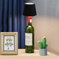 Lámpara De Mesa Inalámbrica Para Botella Con Control Táctil Y 3 Colores Iluminación Nocturna Ajustable Para Barra Vino Escritorio - details 8