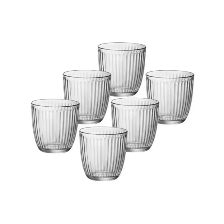 SET 6 VASOS BAJOS TRANSPARENTES LINE 29CL - 1