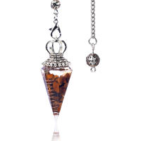 Pendule De Cuarzo Agate Natural En Forma De Cono Hexagonal Amuleto De Los Chakras Decoración Para El Hogar Y Hechicería - details 8