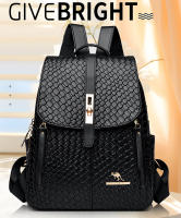 Mochila De Cuero Para Mujer LANYIBAIGE Estilo Vintage Casual Día Escuela Bolsa De Mano Negra Con Cierre De Cremallera - details 1